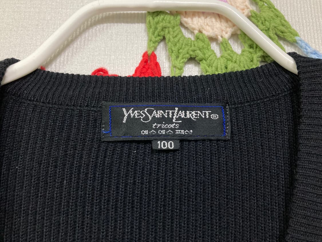 (정품) 입생로랑 남성 트리콧 브이넥 니트 100 _ 블랙 상품이미지7