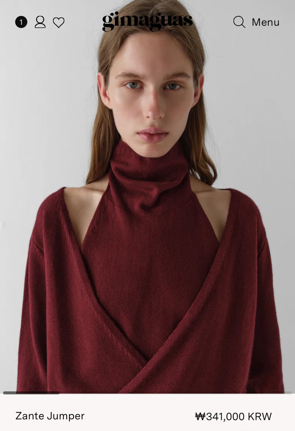 [XS]기마구아스 Zante 홀터넥 레이어드 니트/버건디 상품이미지8