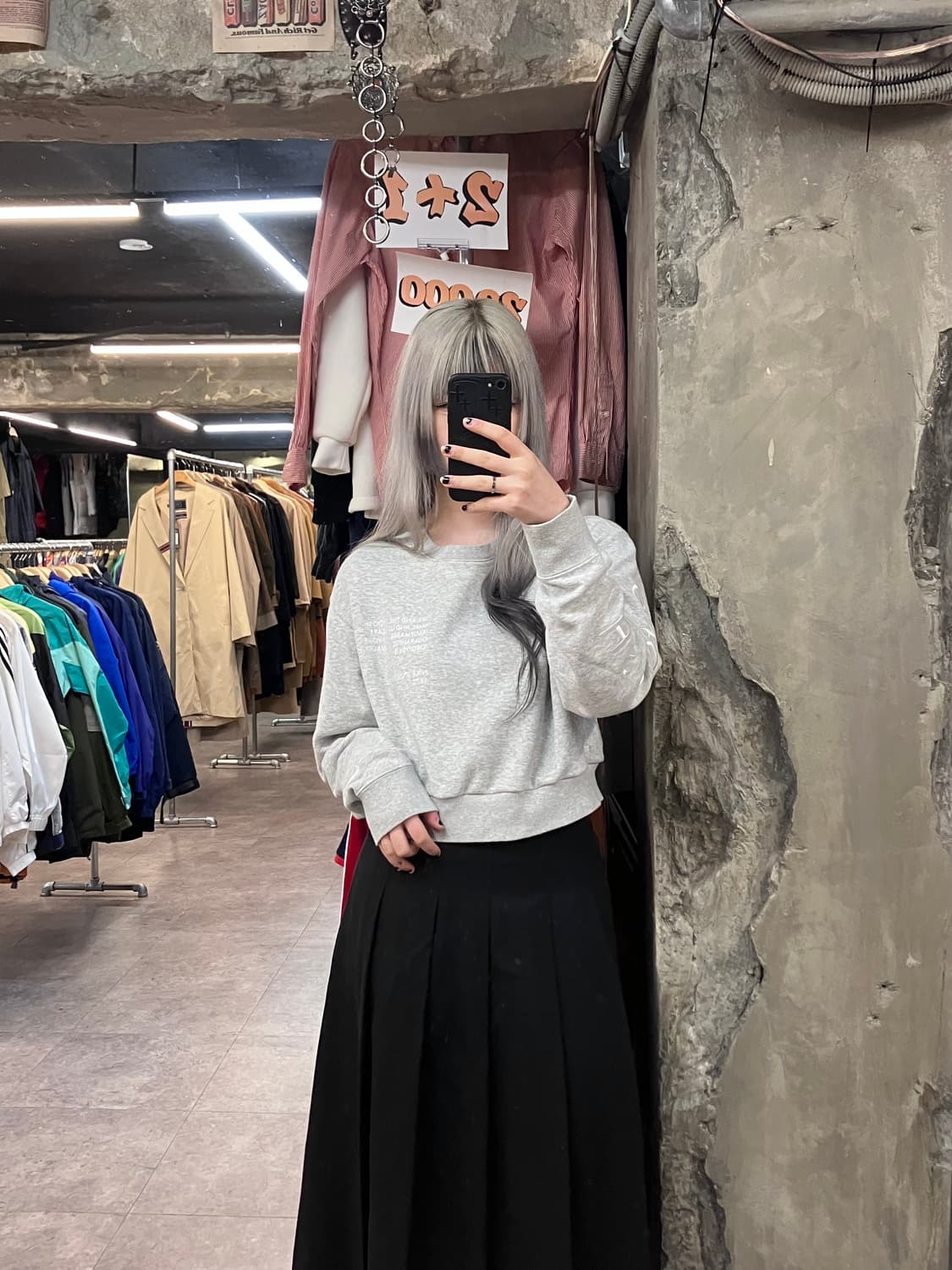 나이키 크롭 맨투맨 그레이 M #csz3362 상품이미지2