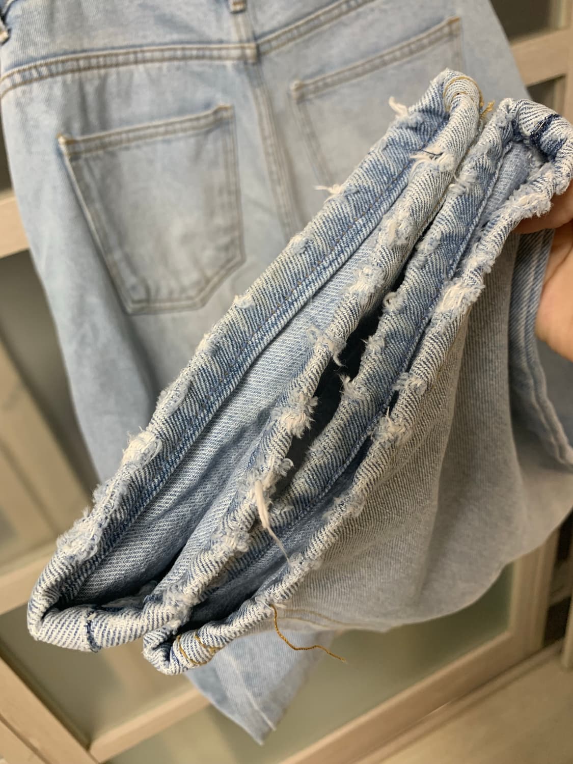 기장 100cm로 수선) 쉬이즈큐트 버디데님 라이트블루 1사이즈 상품이미지6