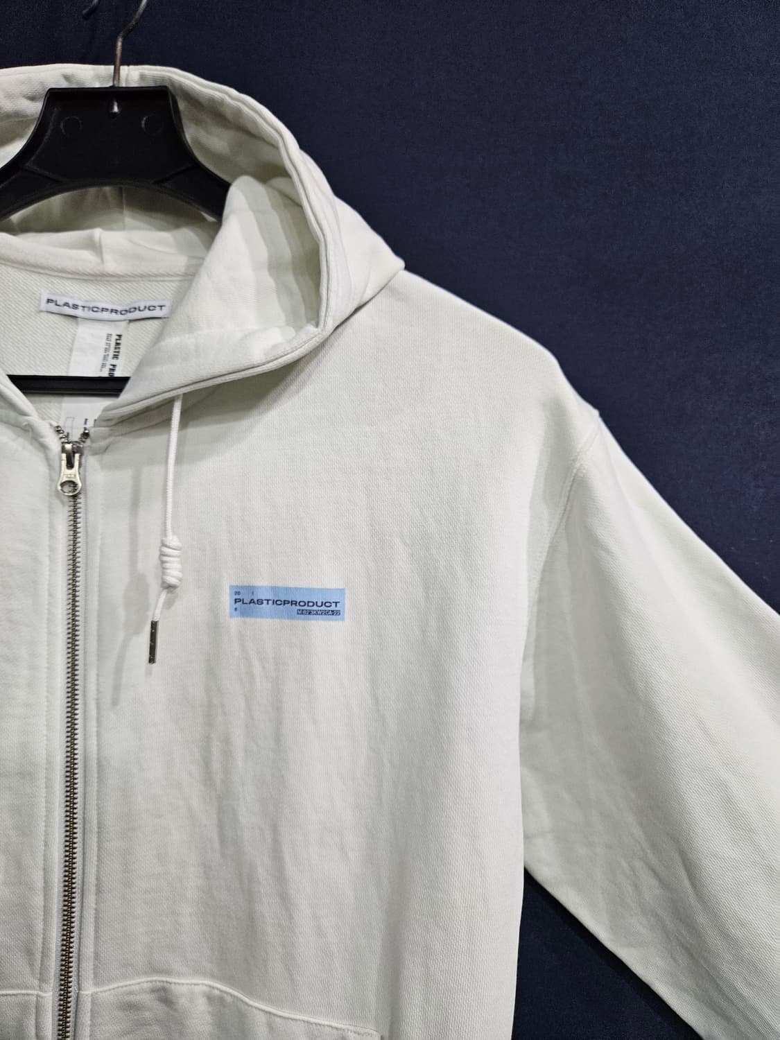 플라스틱 프로덕트 화이트컬러 남성 오버핏 90~95 후드집업  상품이미지4