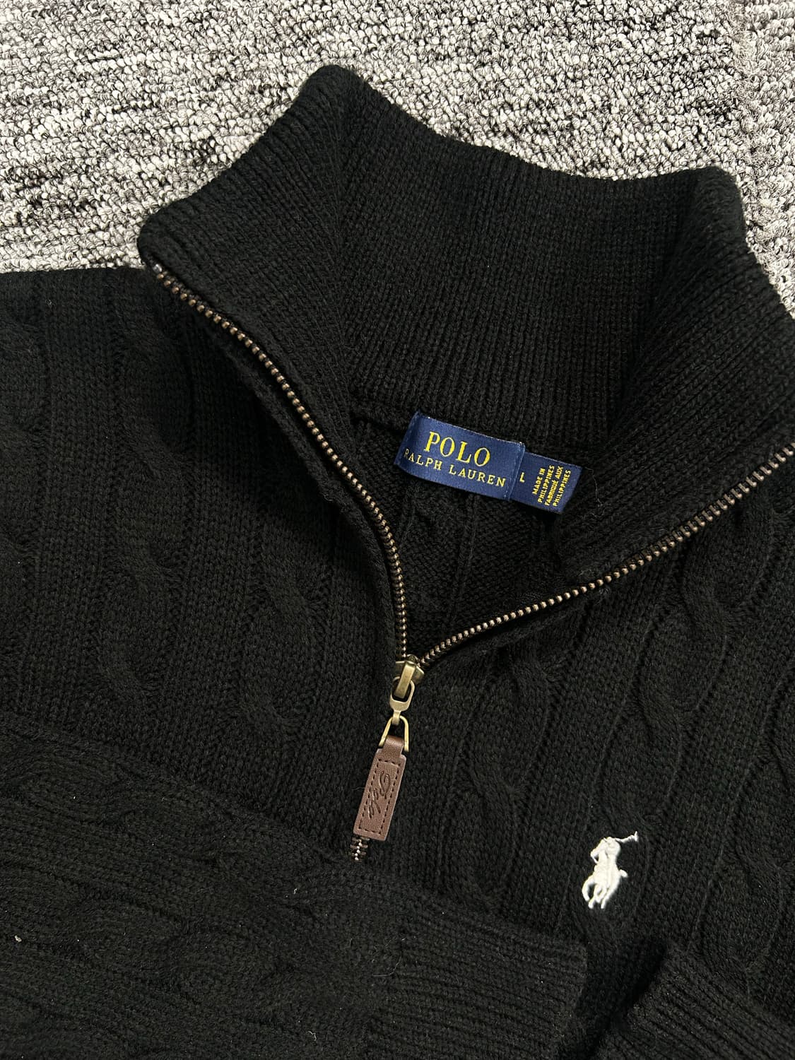 폴로 랄프로렌 블랙 케이블 니트 하프집업 L 상품이미지5