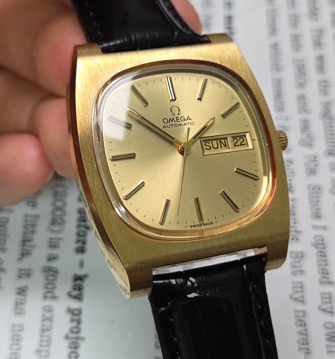 레어] 빈티지 오메가 제네브 점보 테레비 올금장 샴골판 데이데이트 상품이미지1