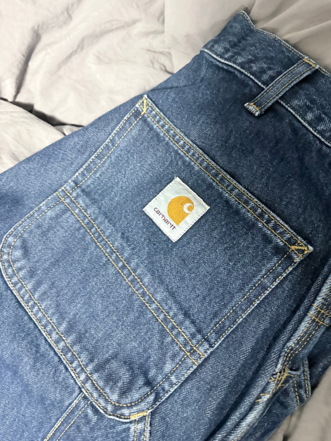 칼하트wip 더블니 중청 블루스톤워시 상품이미지2