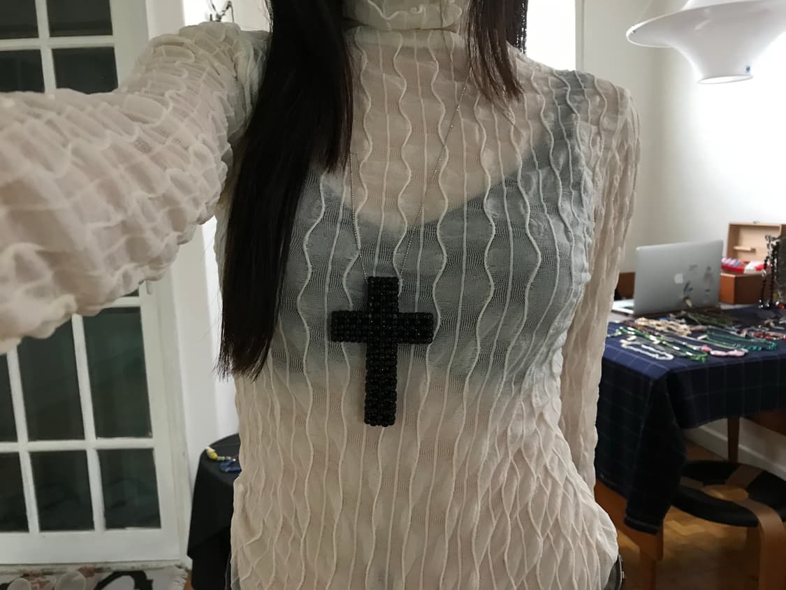 vintage see-through ivory top 상품이미지2
