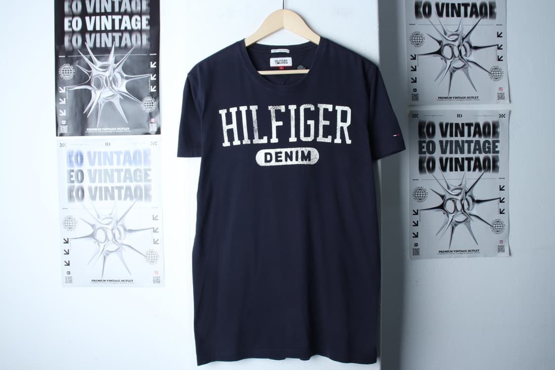 (L-XL) 타미힐피거 반팔 티셔츠 빅로고 네이비 에이징-199938 상품이미지2