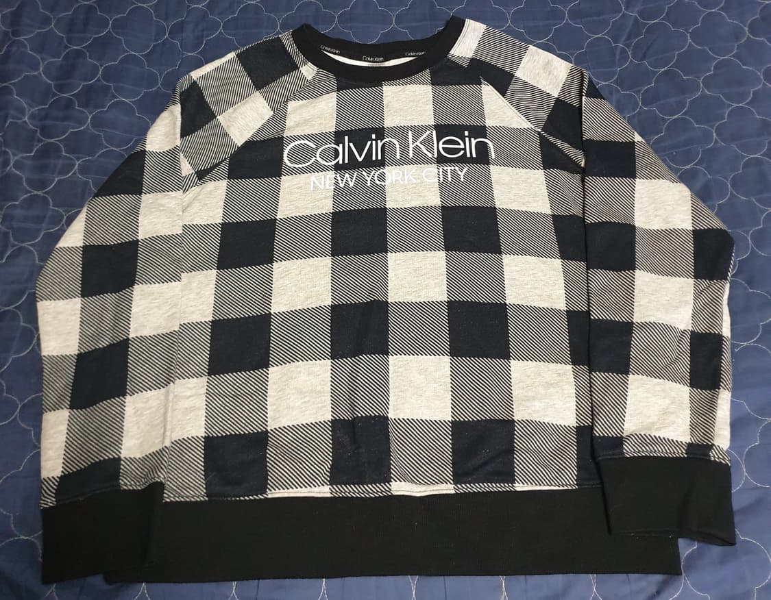 캘빈클라인 뉴욕시티 체크 크루넥 롱슬리브 (M) 상품이미지1