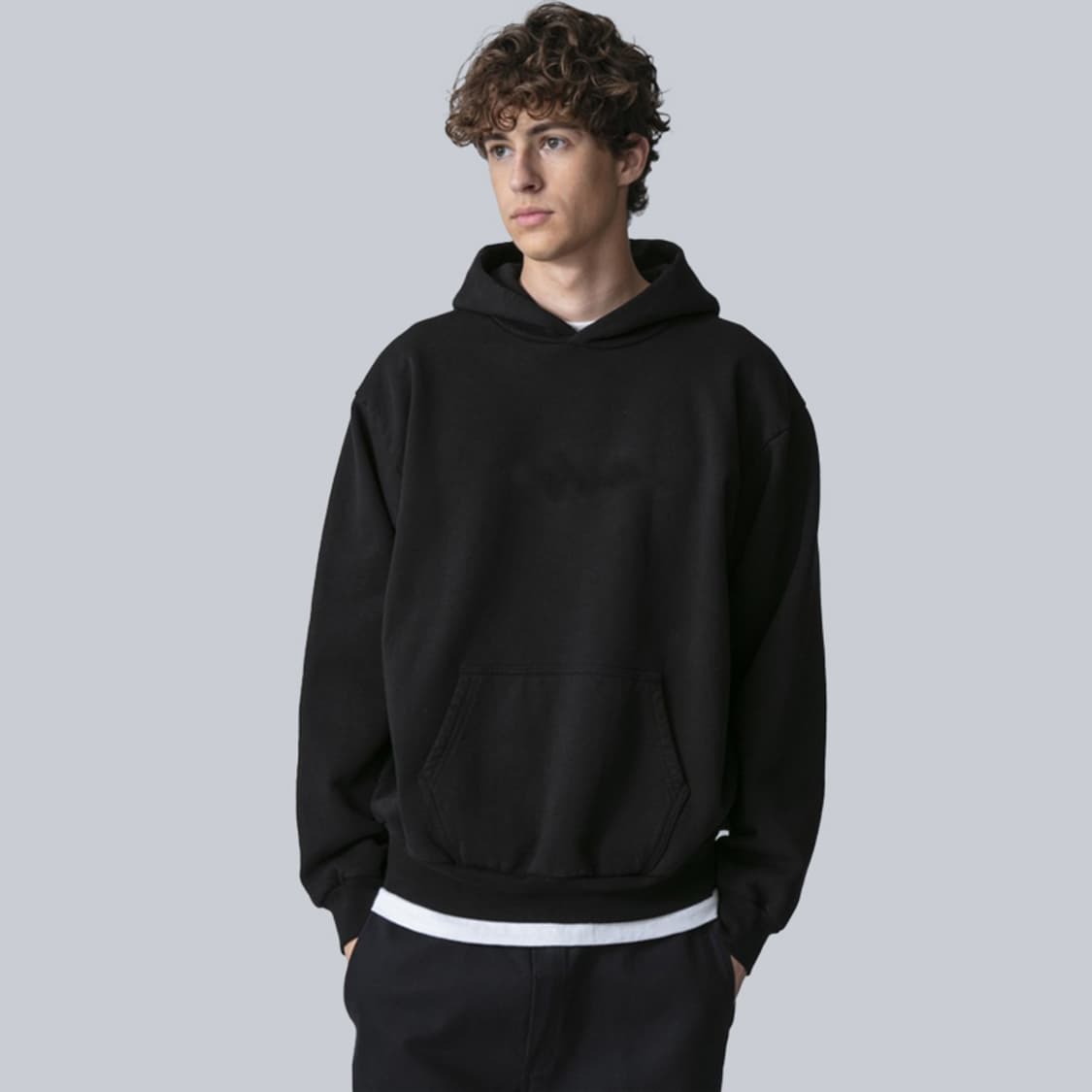 겨울 무지 기모 후드티 티셔츠 긴팔티 상품이미지1