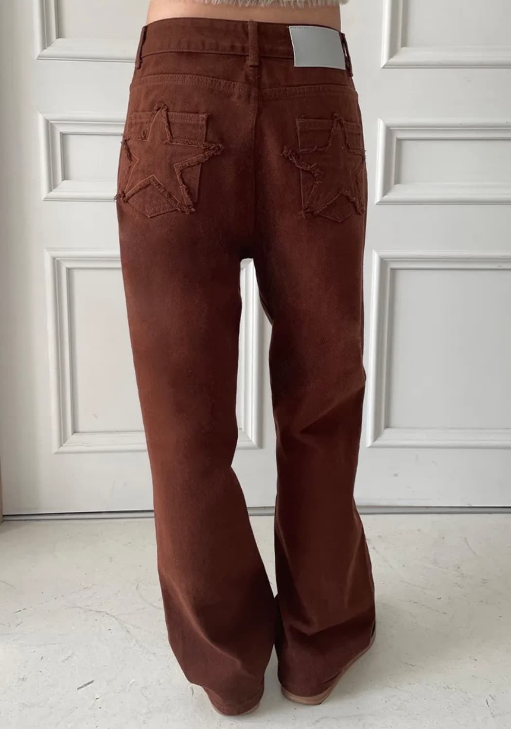 Y2K 별 프린지 포켓 브라운 팬츠 상품이미지4