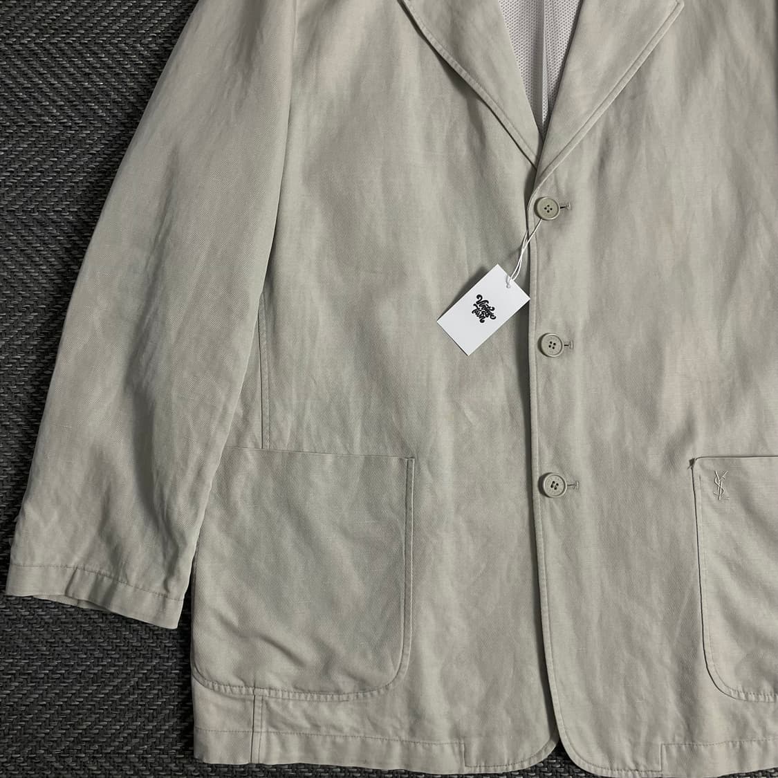 90s 입생로랑 자수로고 아카이브 치노 블레이저 자켓 y 3299 상품이미지4