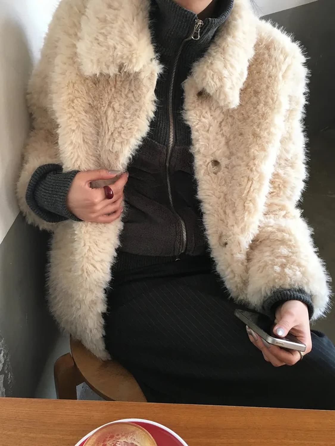 도클 양털 카라 울모80 램스 퍼자켓 상품이미지5