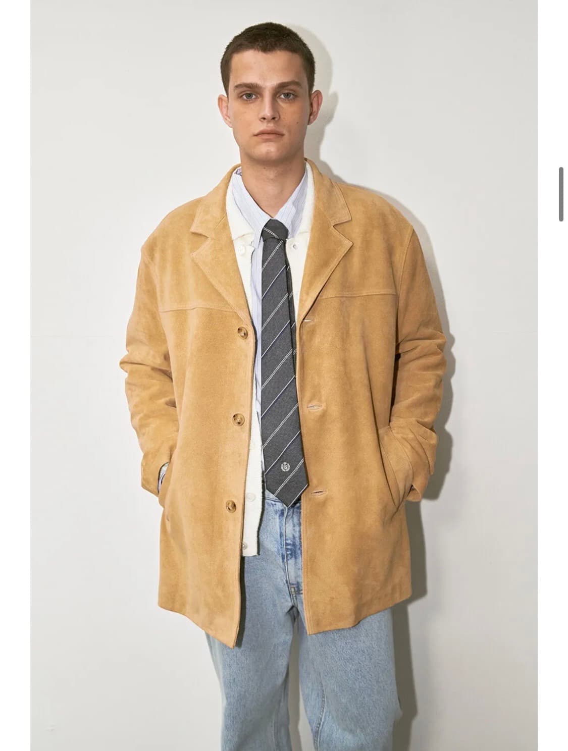 [Dunst] 유니섹스 스웨이드 레더 하프 자켓 (CAMEL)_Lsize 상품이미지2