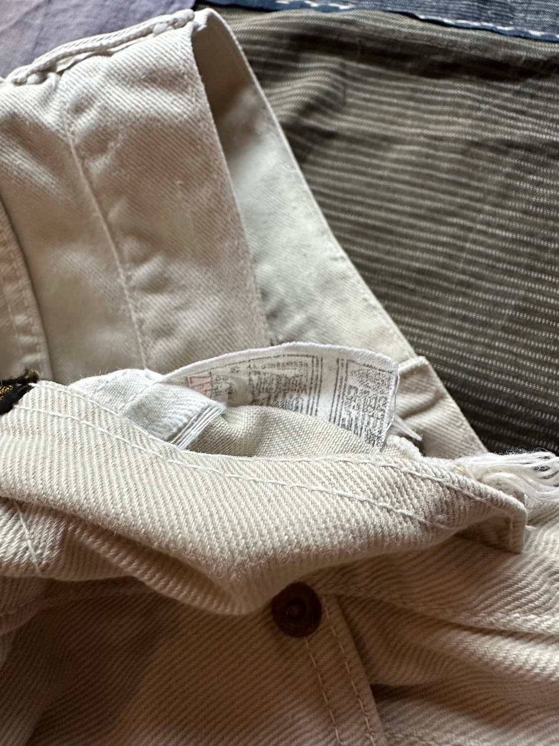 60s 70s USA LEE 200Z White Denim Pants 상품이미지8