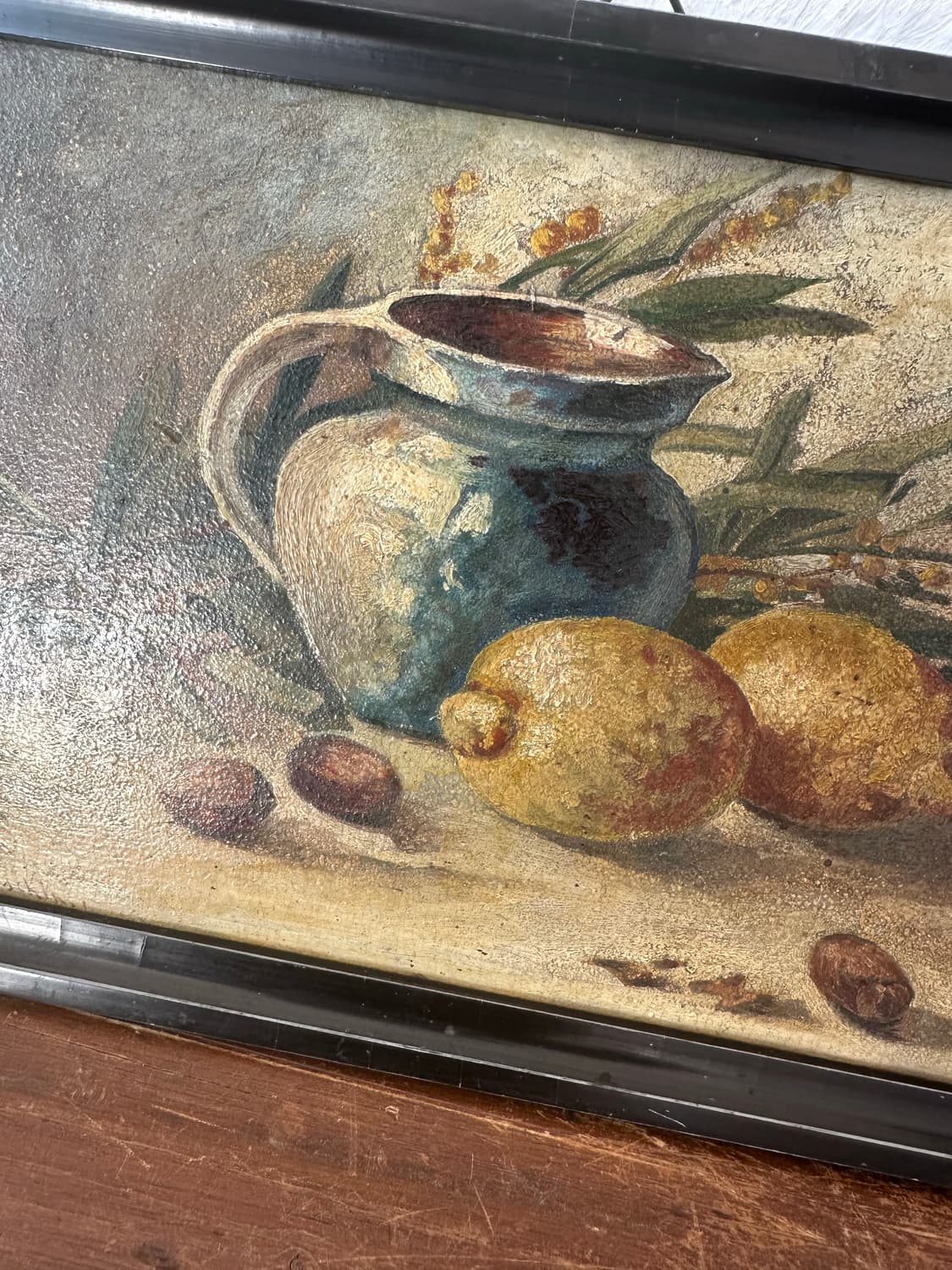 독일)빈티지 저그, 레몬 유화(핸드페인팅) 상품이미지2