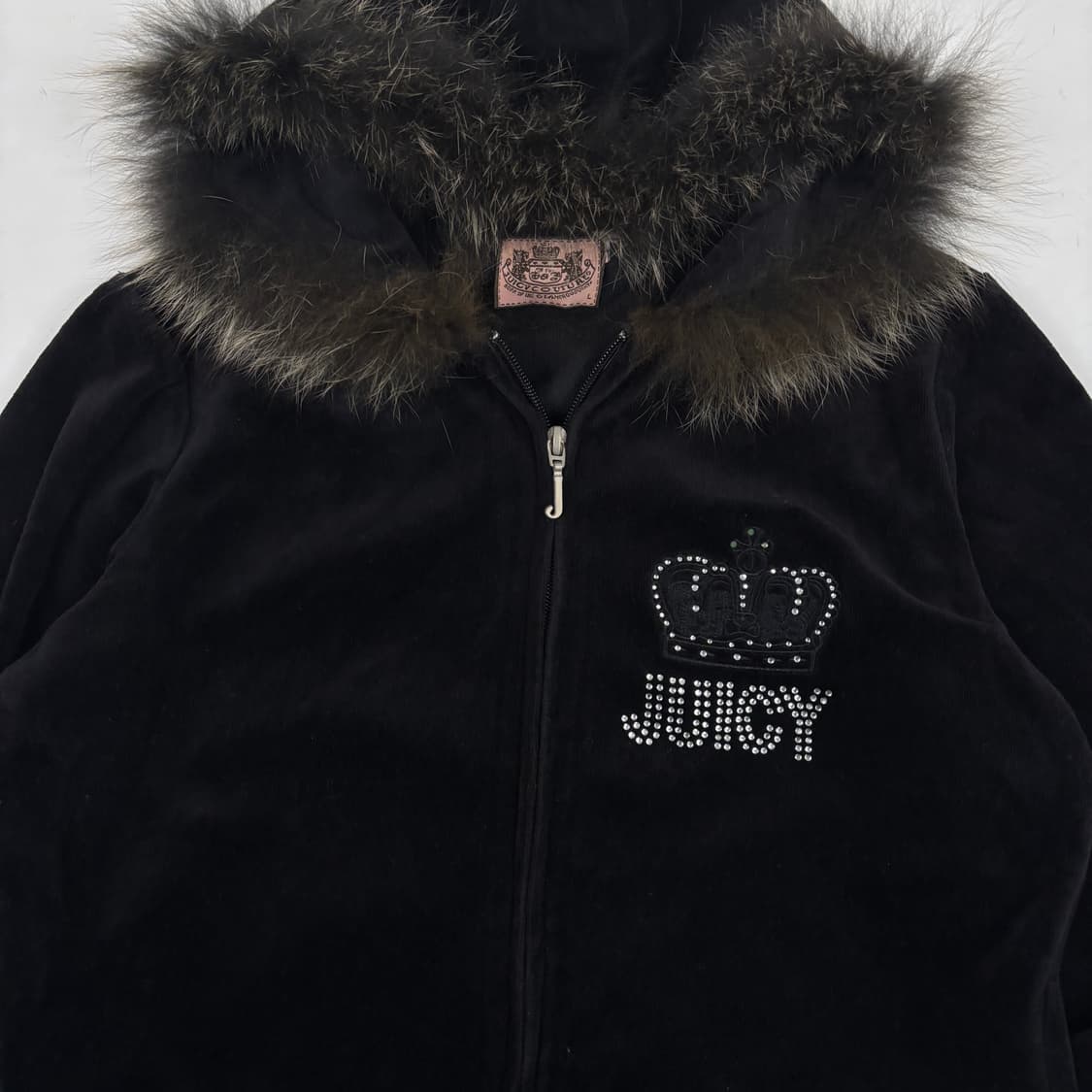 쥬씨 꾸띄르 벨벳 퍼 후드집업 상품이미지4