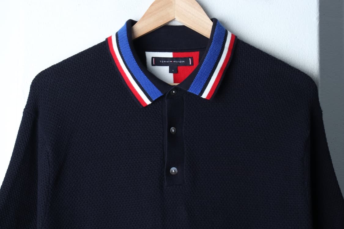 (L-XL) 타미힐피거 반팔 카라 티셔츠 니트 카라포인트-H32194 상품이미지3