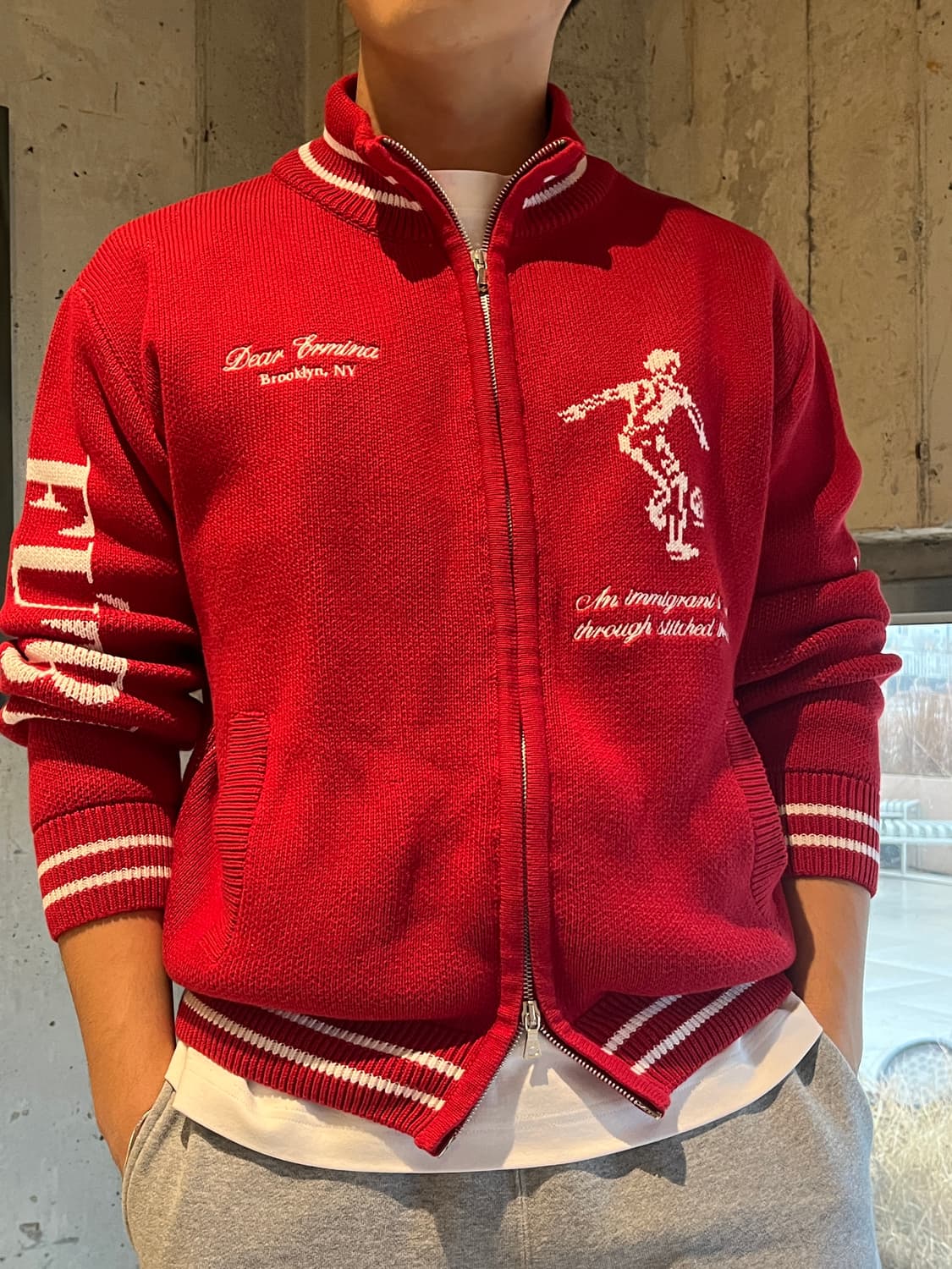 Dear Ermina 풋볼 가디건 스웨터 M 상품이미지2