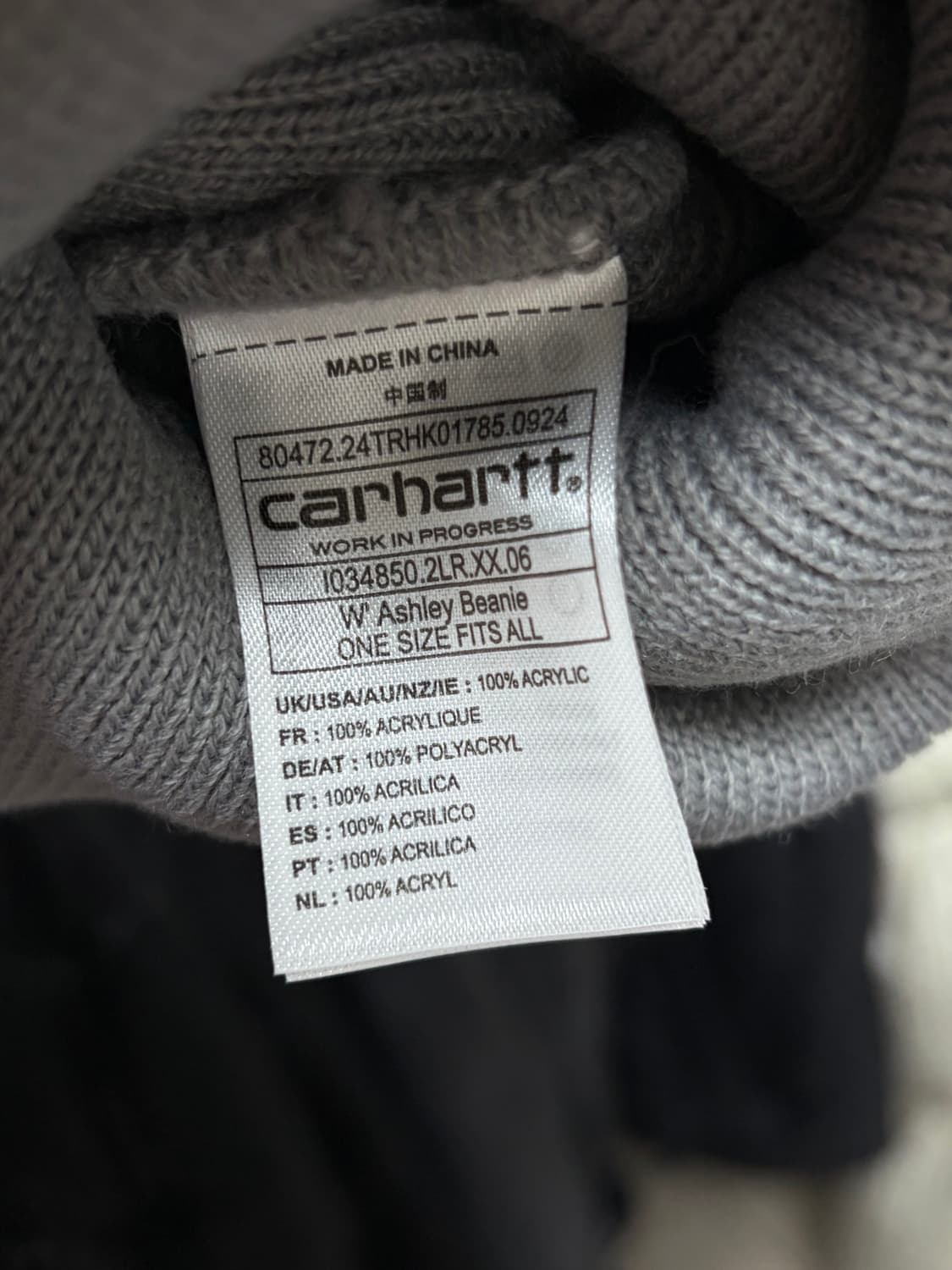 칼하트WIP 애슐리 비니 그레이 상품이미지3