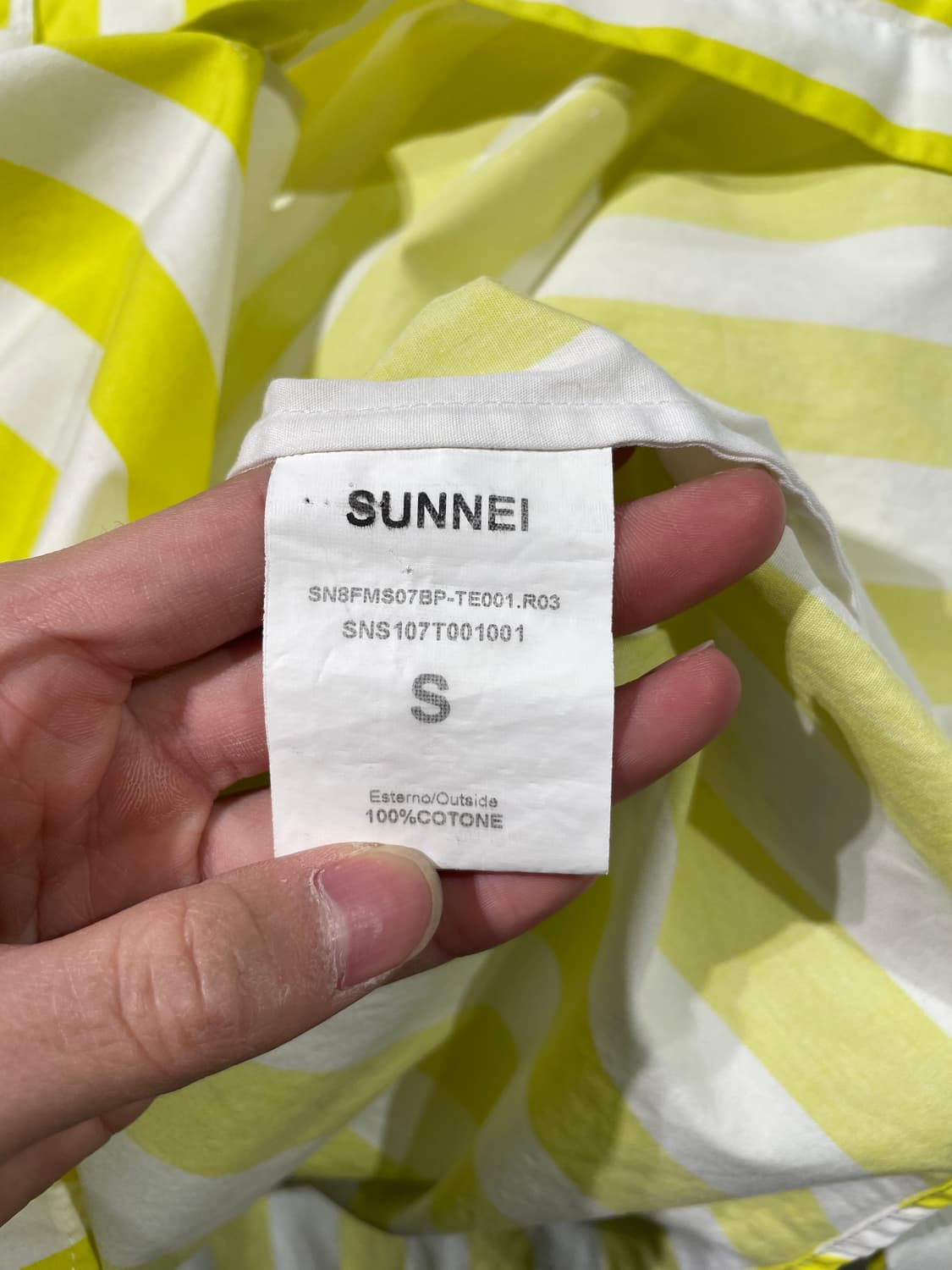 써네이 옐로우 스트라이프 센터 포켓 코튼 셔츠 상품이미지8