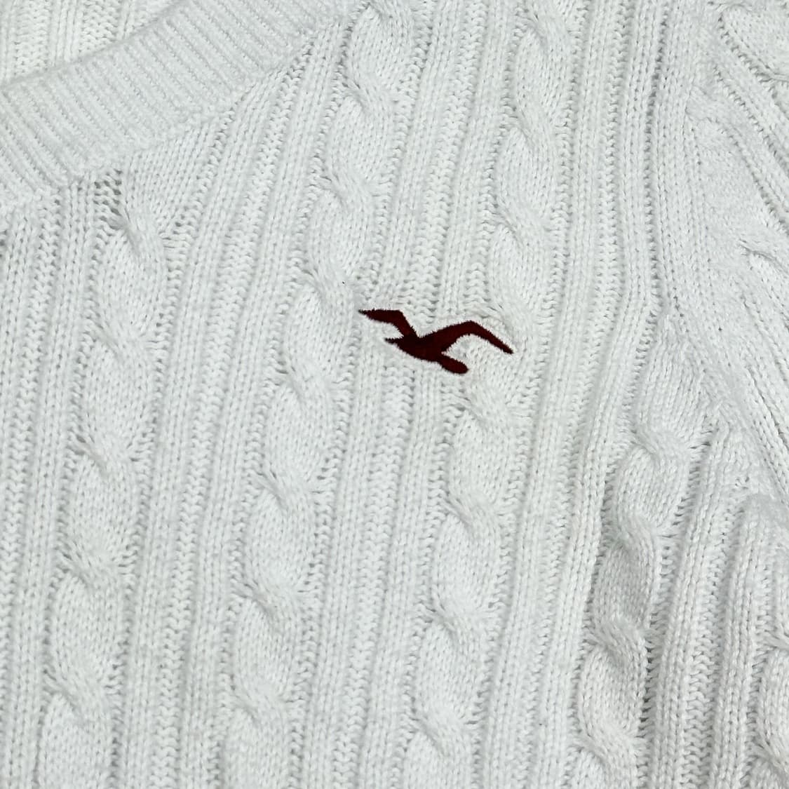홀리스터 시그니처 로고 화이트 케이블 니트 (XS 여성추천) 상품이미지3