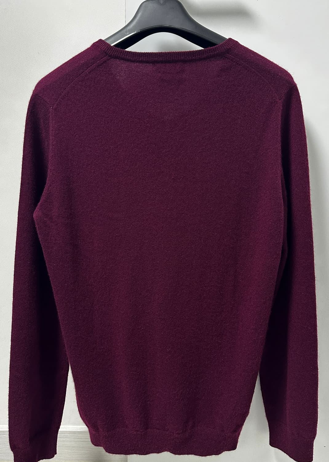 남성 버건디 캐시미어 100% V넥 니트 (L사이즈) 상품이미지2