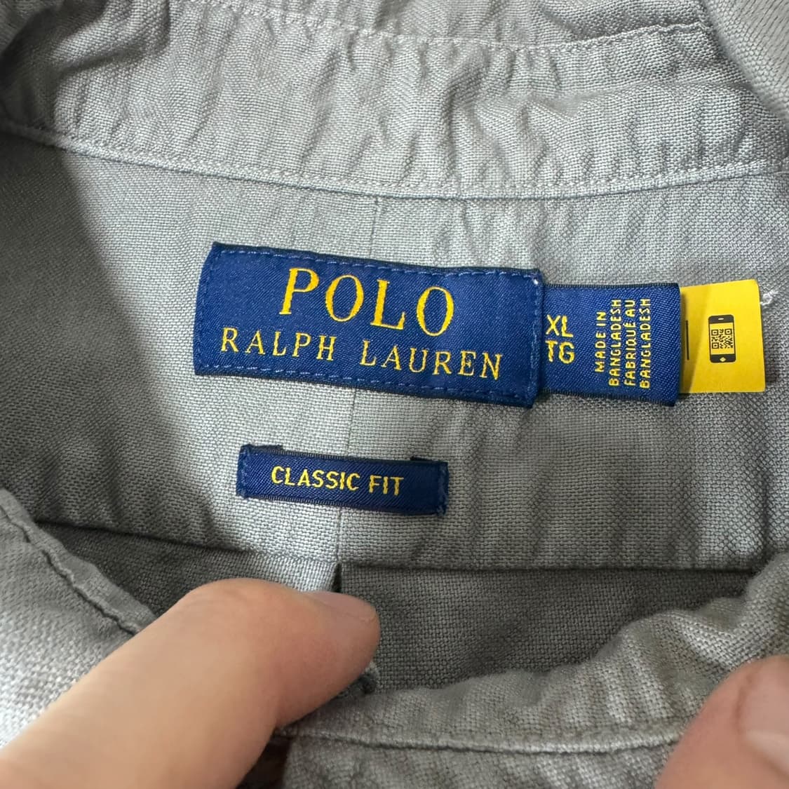 신형 폴로 QR라벨 그레이 옥스퍼드 셔츠 상품이미지4