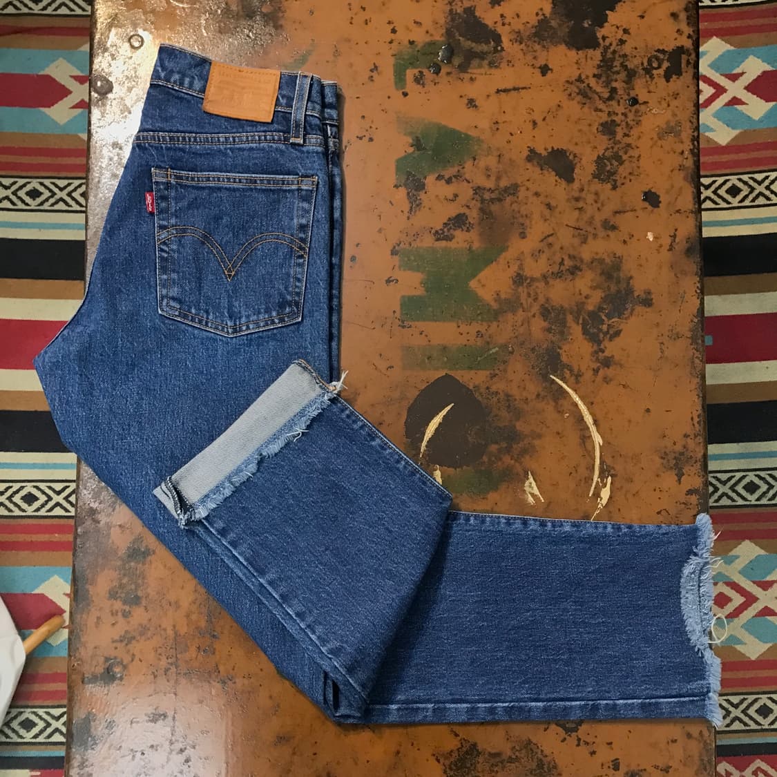 리바이스 502 중청 컷오프 데님 팬츠 허리 26 사이즈 상품이미지2