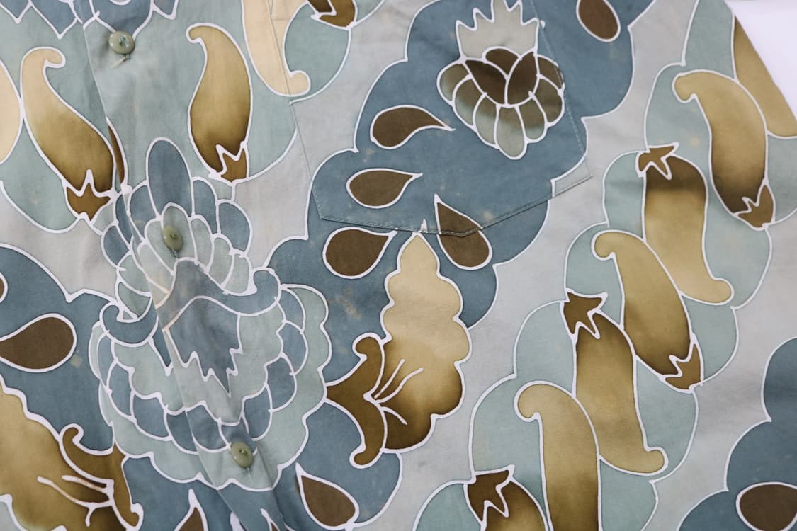 Batik Plentong 빈티지 인도네시아 바틱 패턴 반팔 셔츠 상품이미지5