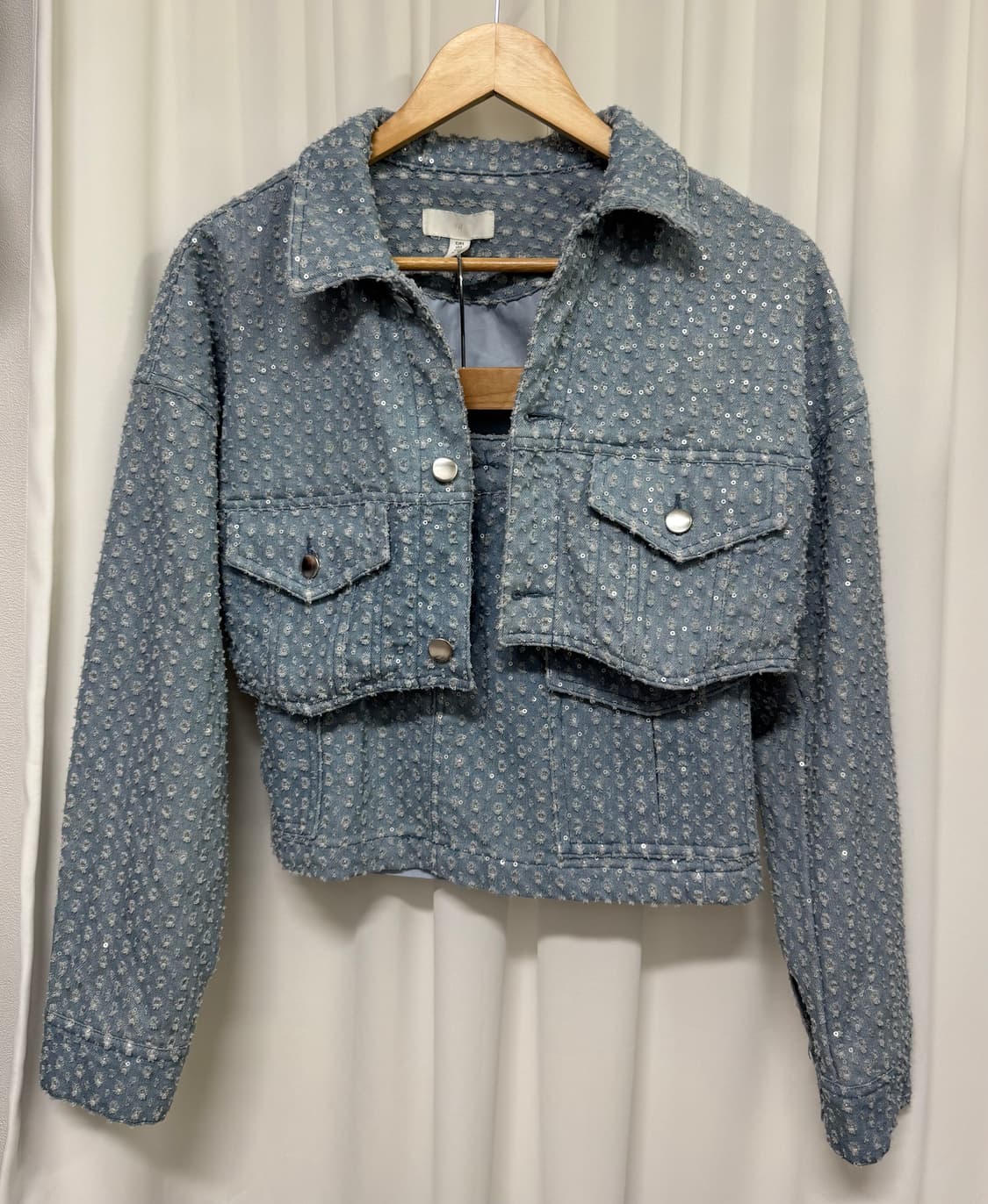 [새상품] H&M 스팽글 데님 투피스 셋업 상품이미지2