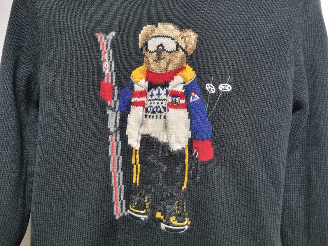 청소년 학생 보이즈 주니어 키즈 2022 폴로 QR인증 베어 니트 후드티 상품이미지1