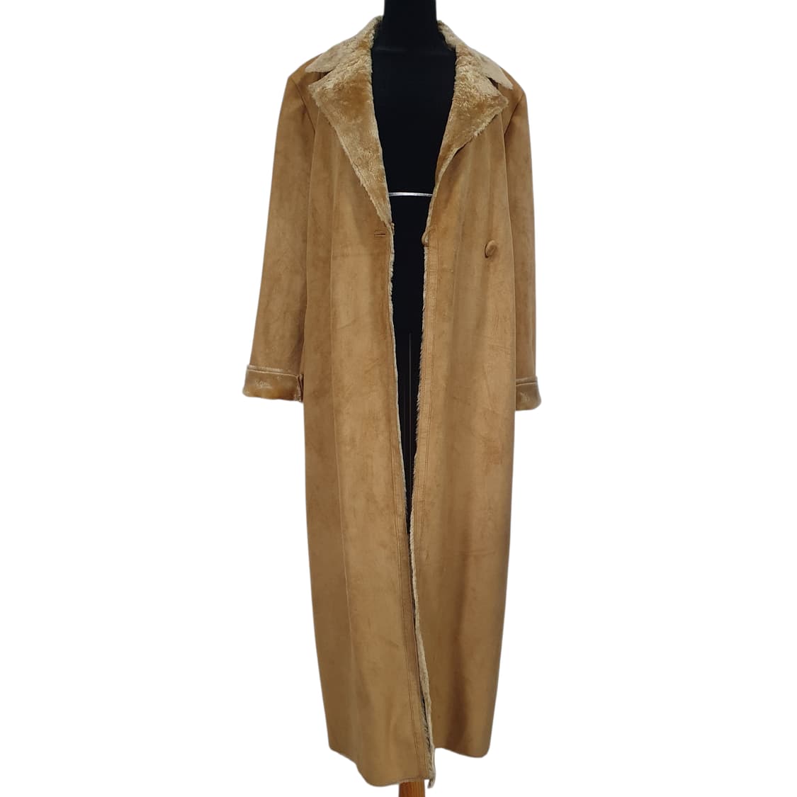 (77) 빈티지 카멜 베이지 롱 무스탕 코트 모리걸 상품이미지5
