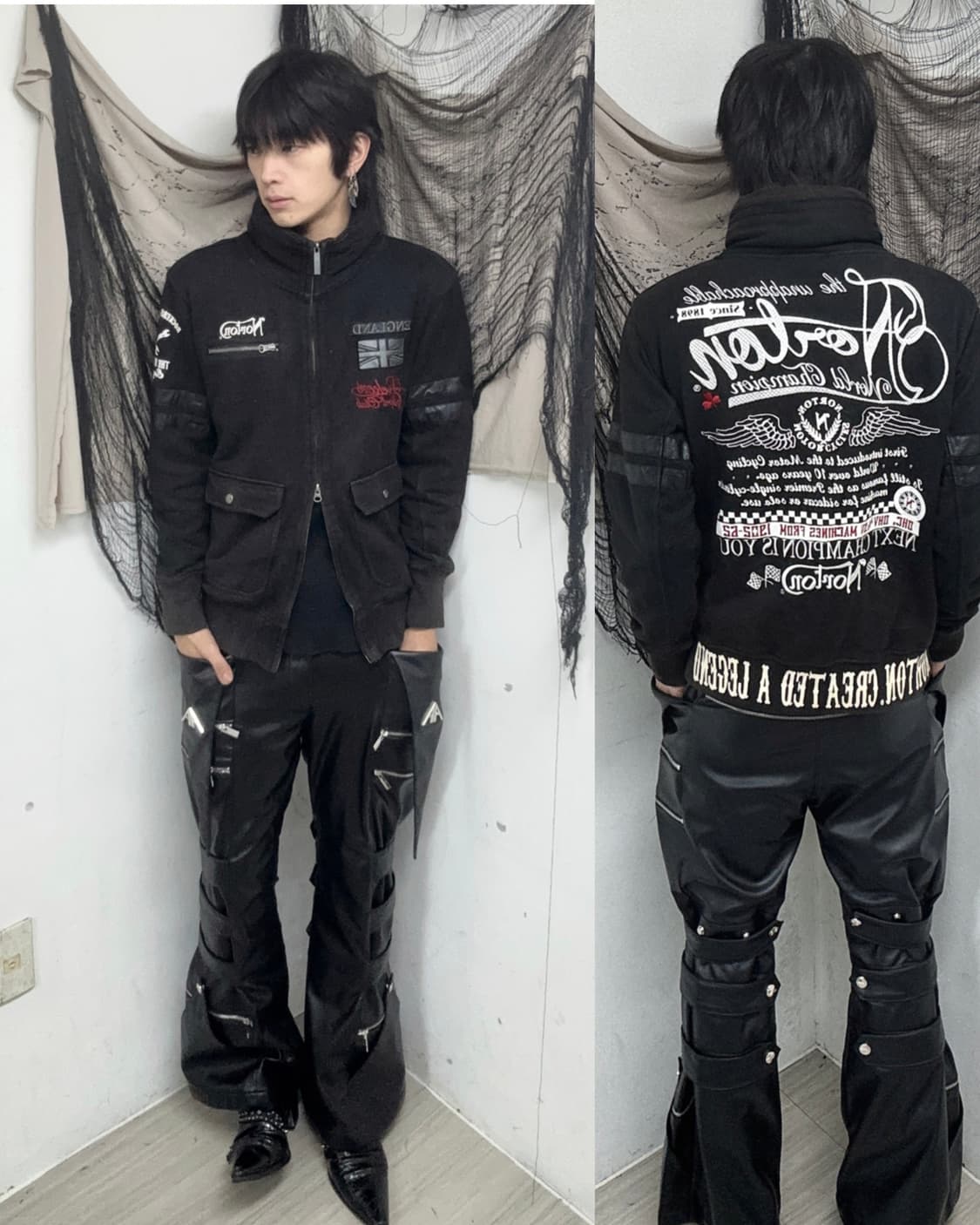 [Norton]Biker Print Bono-Hoodie 2-way Zi 상품이미지1