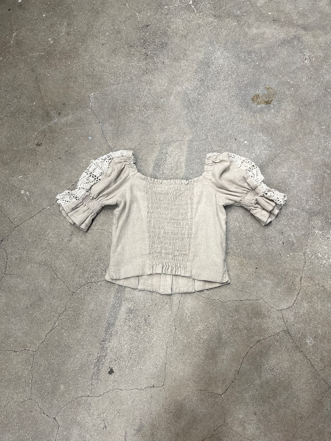 티롤리안 오픈숄더 레이스 리넨 브라우스 상품이미지4