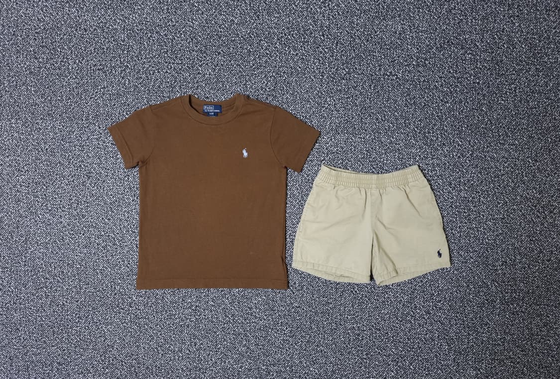 [무료배송][100]폴로 키즈 반팔티 반바지 여름 코디 세트 상품이미지1