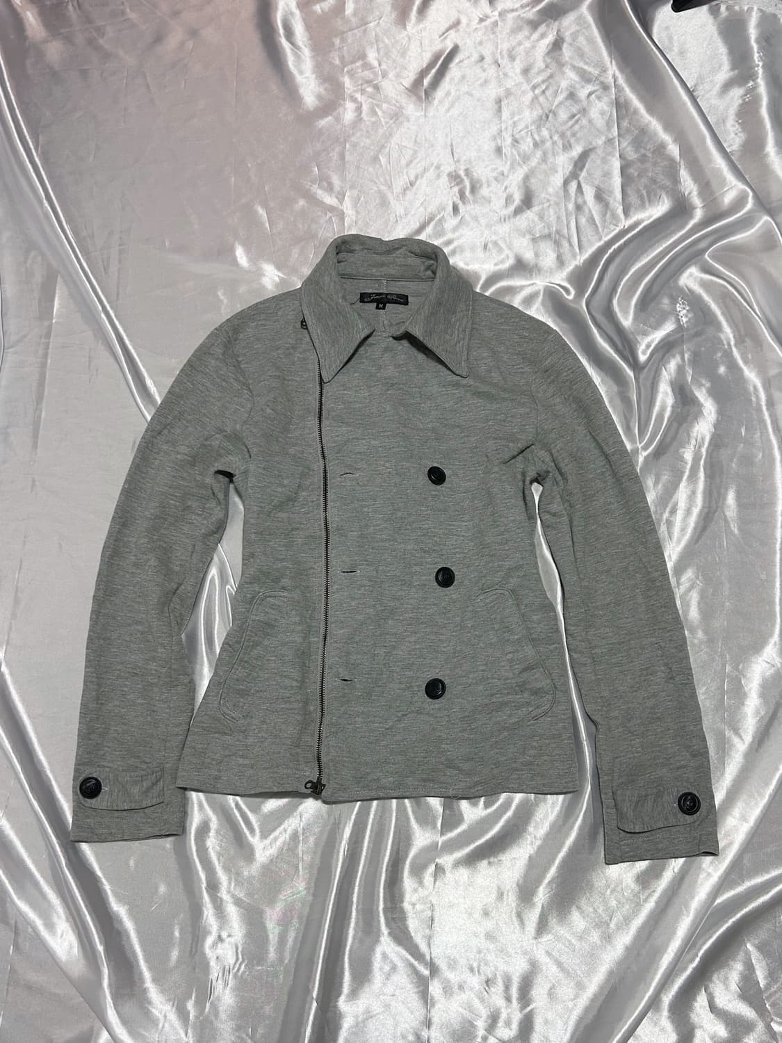 gray y2k buttons zip-up 상품이미지3