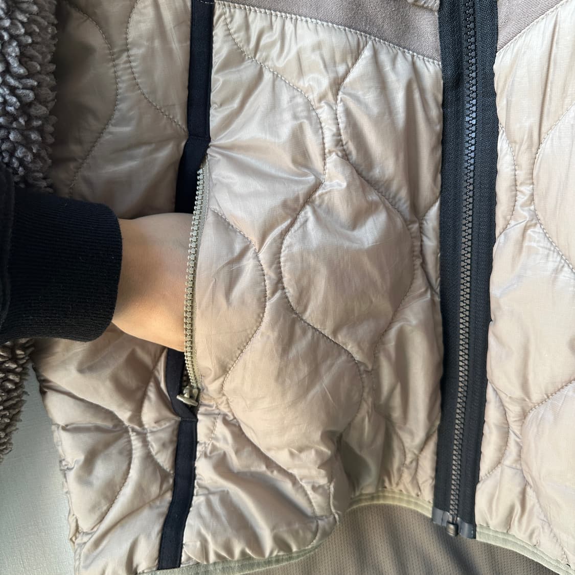 나이키 헤리티지 퀼팅 쉐르파 후디 자켓 카키 브라운 XL 상품이미지7