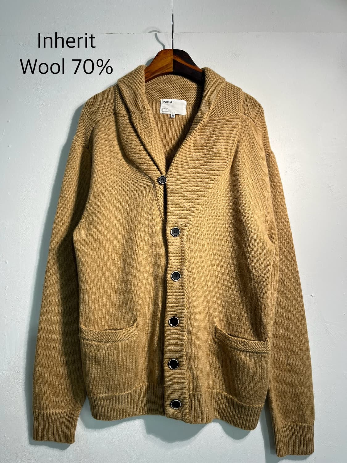 Inherit 인헤릿 wool 70% 숄카라 가디건 상품이미지1