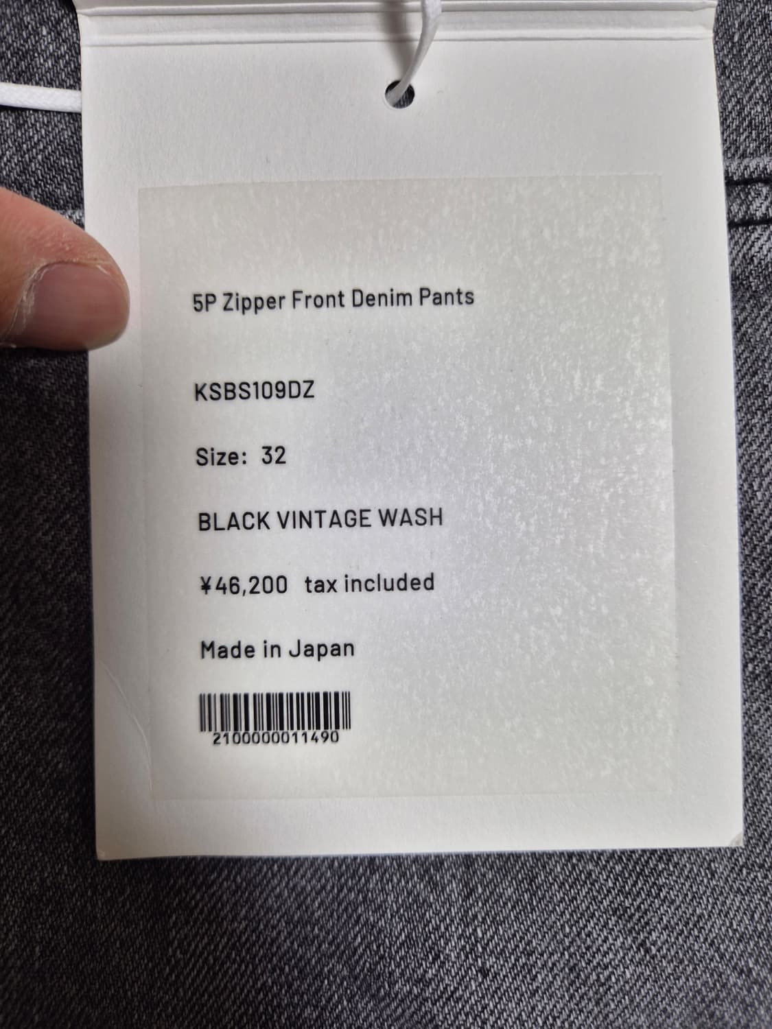 캡틴선샤인 5P 지퍼 프론트 데님 black vintage wash 32 상품이미지4