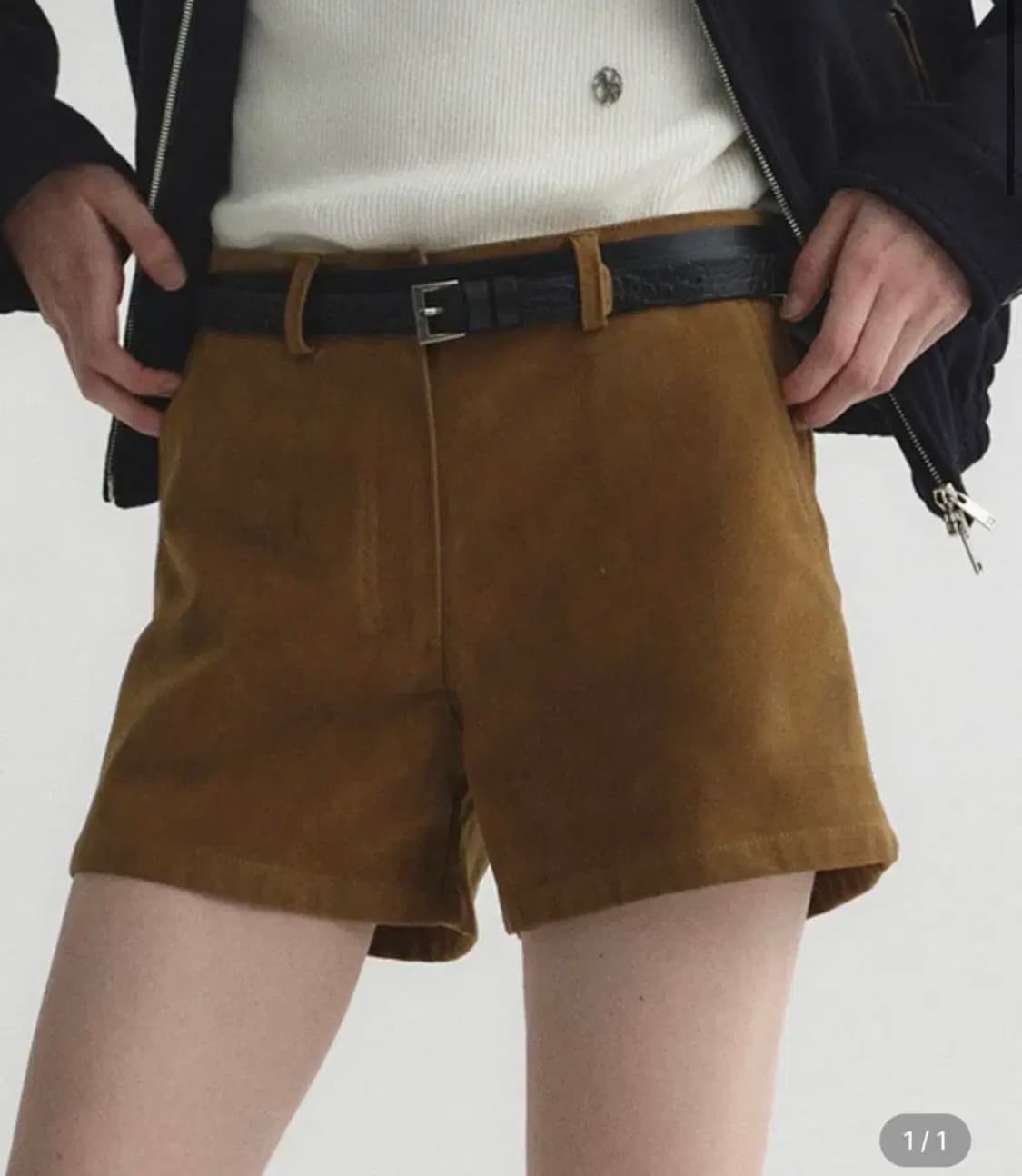 노이어포우먼 스웨이드 쇼트 팬츠(브라운) 상품이미지1