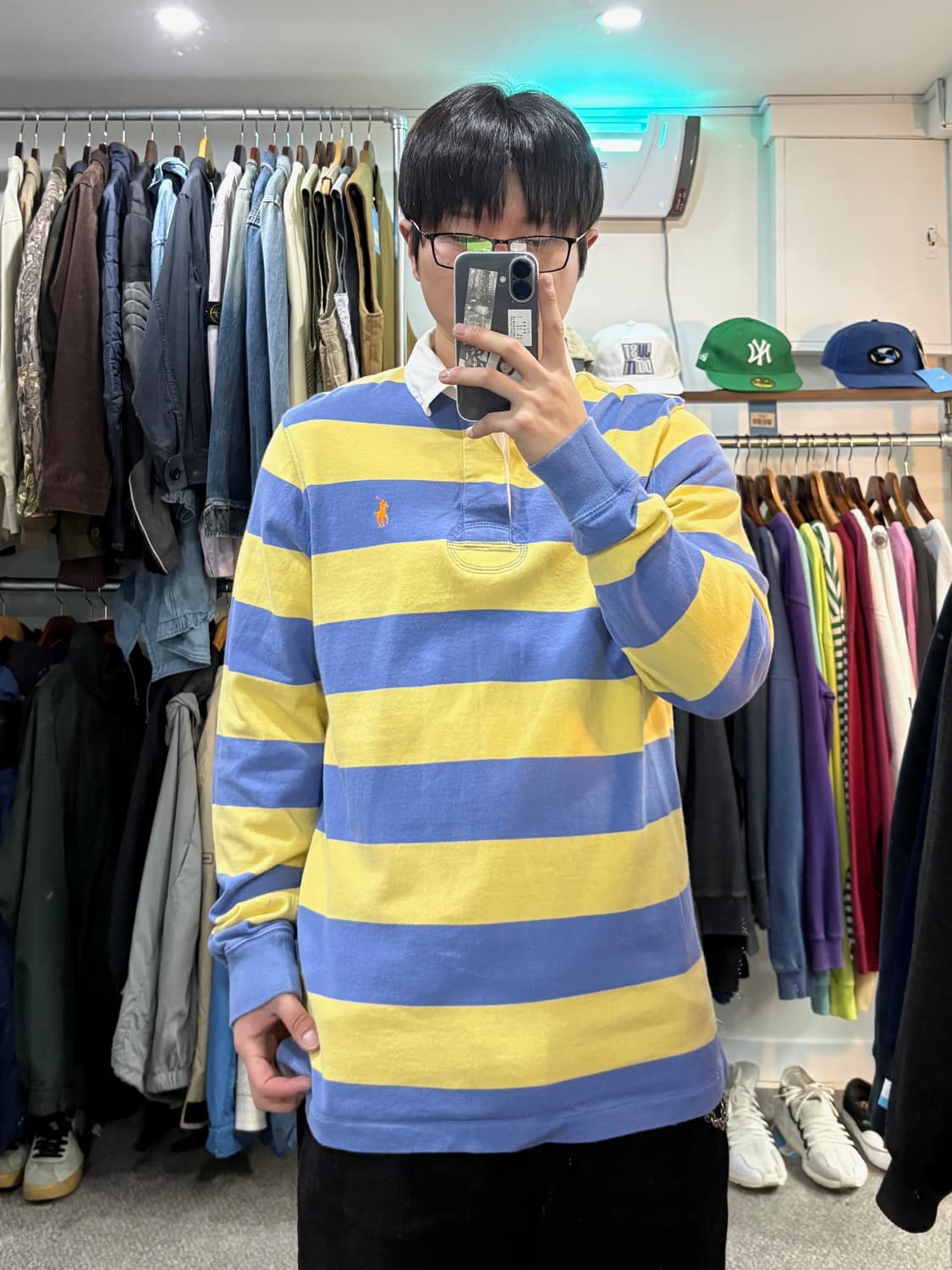 폴로 랄프로렌 배색 스트라이프 럭비티 상품이미지8