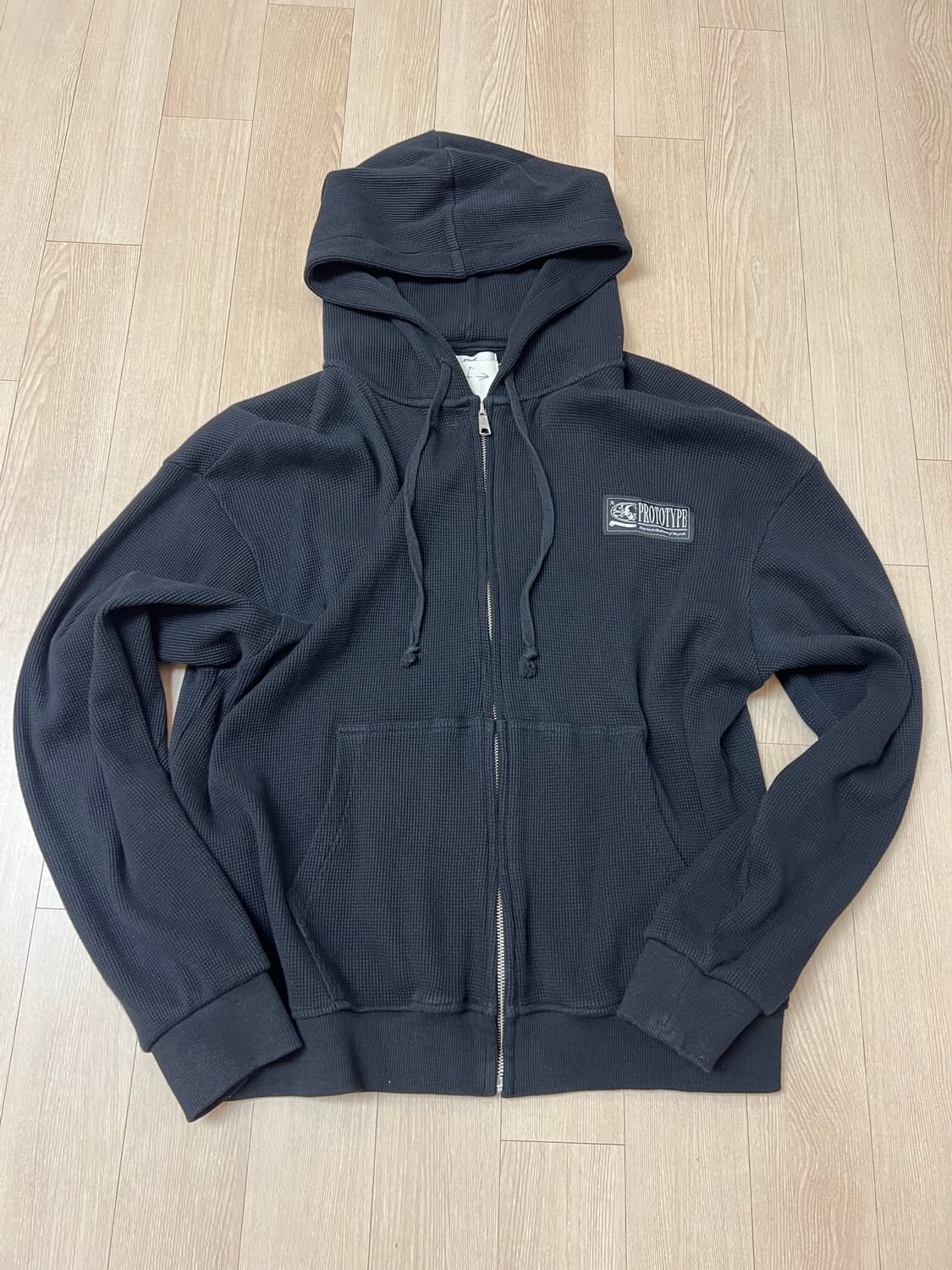 etce 프로토타임 와플 후드 집업 블랙 L 상품이미지1