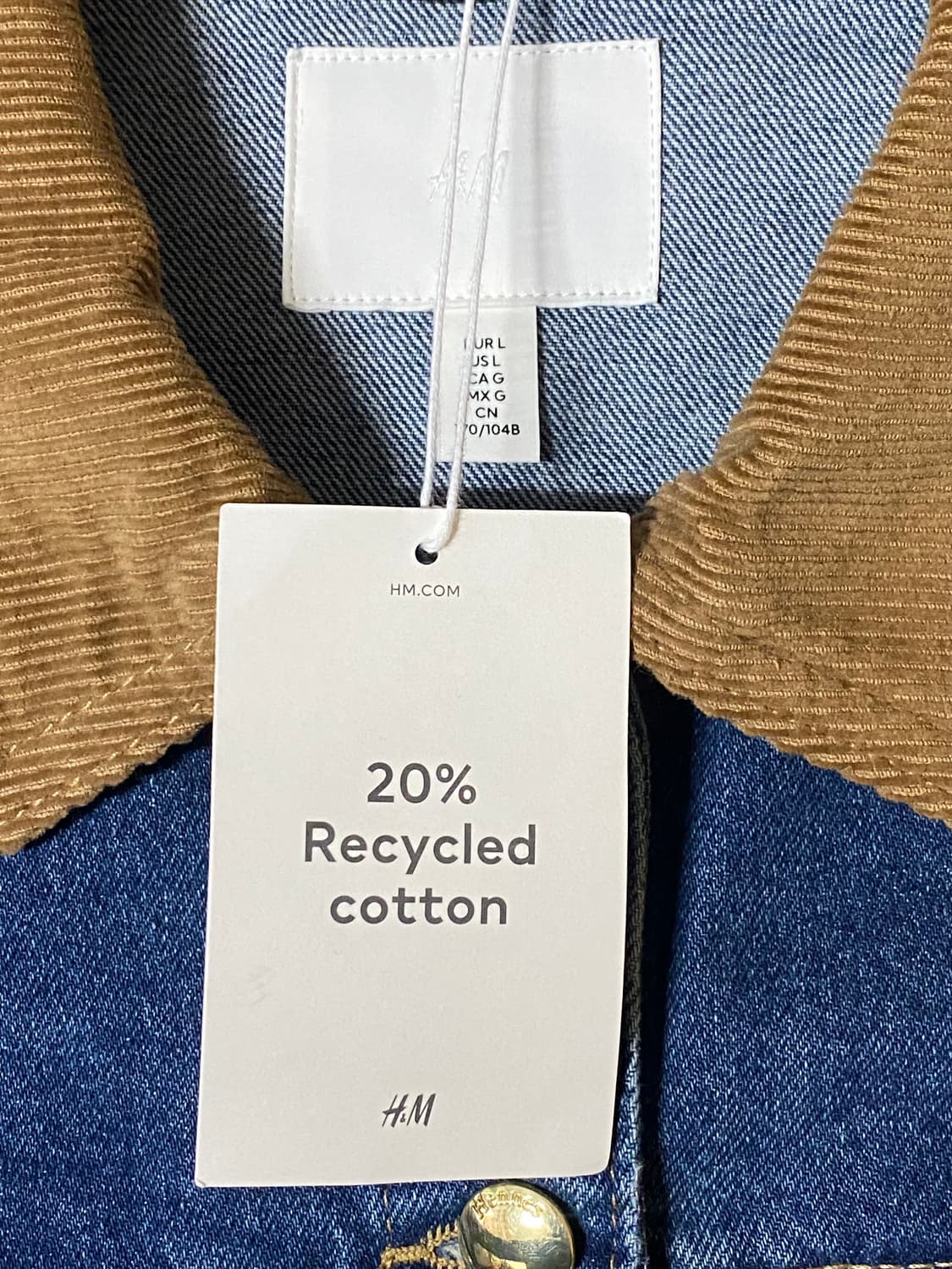 H&M 블루 데님 자켓 L 상품이미지4