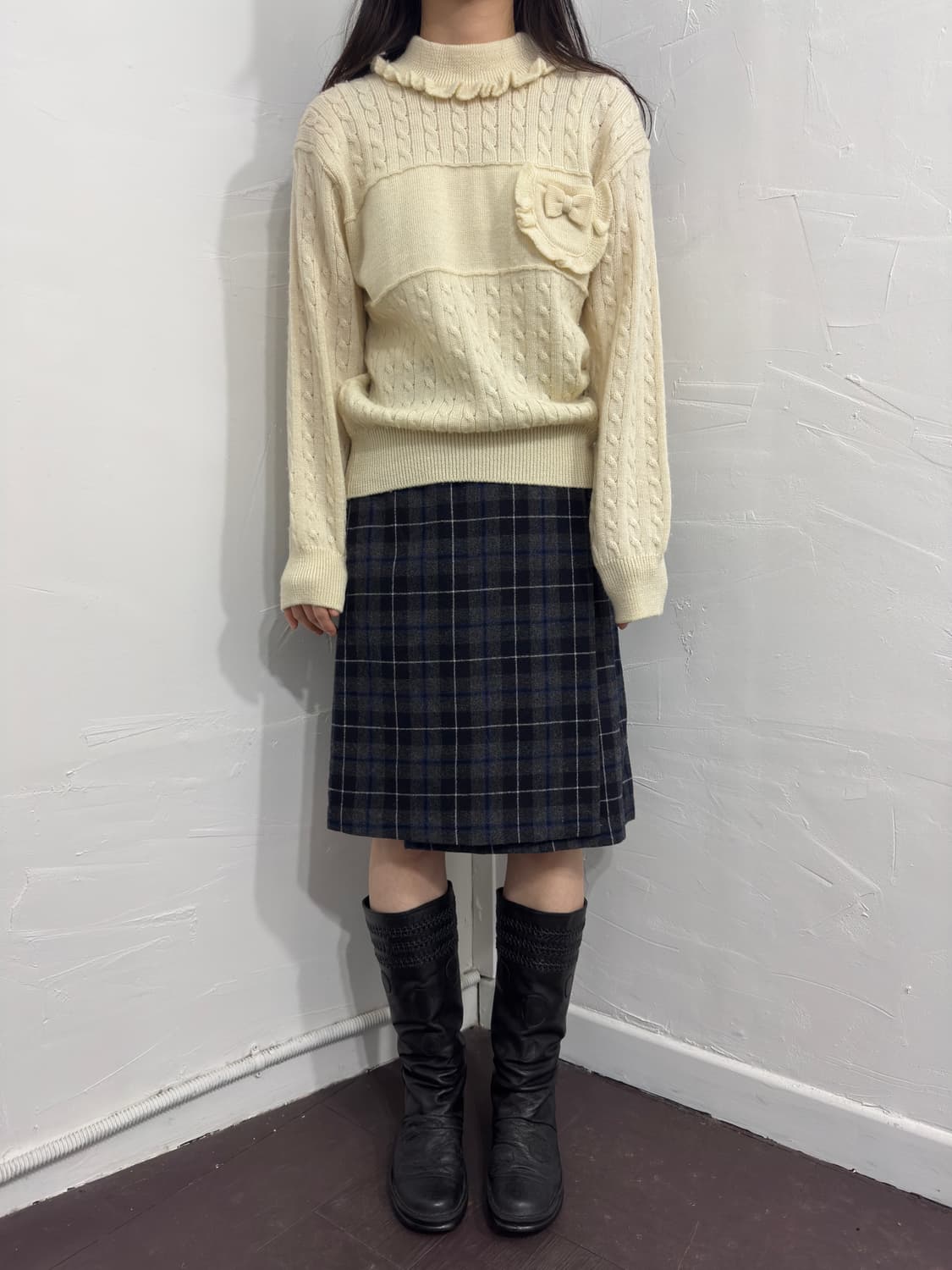 check buckle midi skirt 상품이미지2