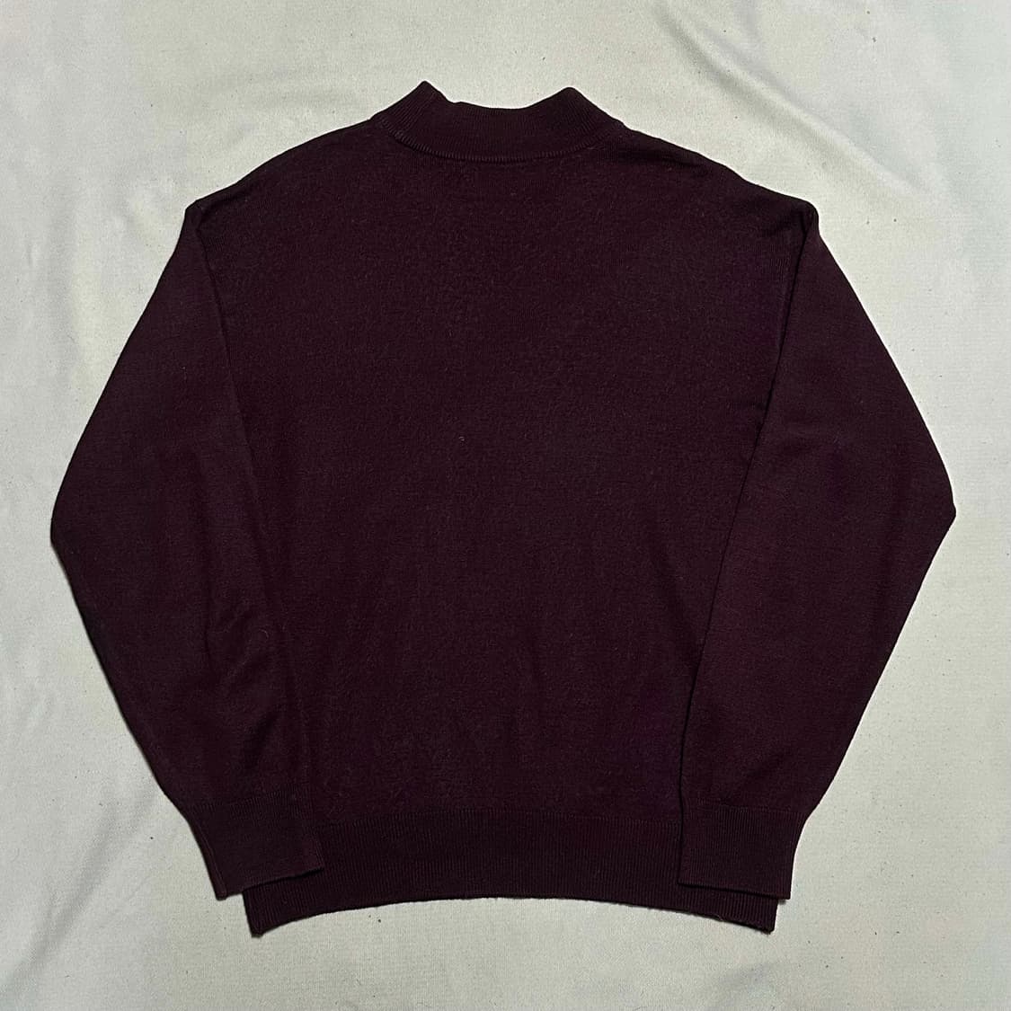 L 버버리 아카이브 버건디 반폴라 니트 상품이미지3