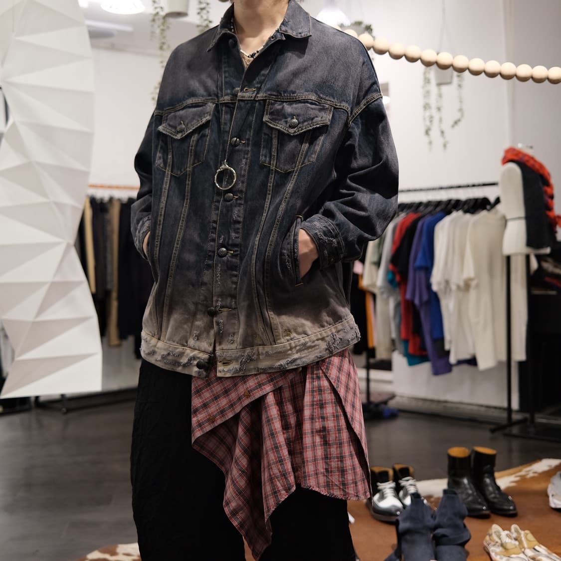 알썰틴 (R13) 21aw 디스트레스드 데님자켓 상품이미지5