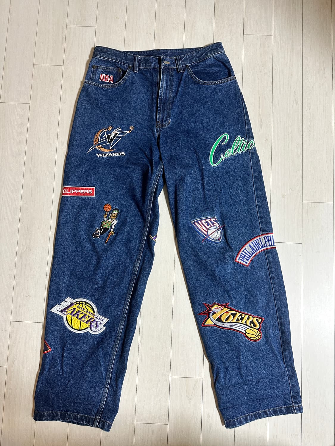 NBA 패치 데님팬츠 32 상품이미지1