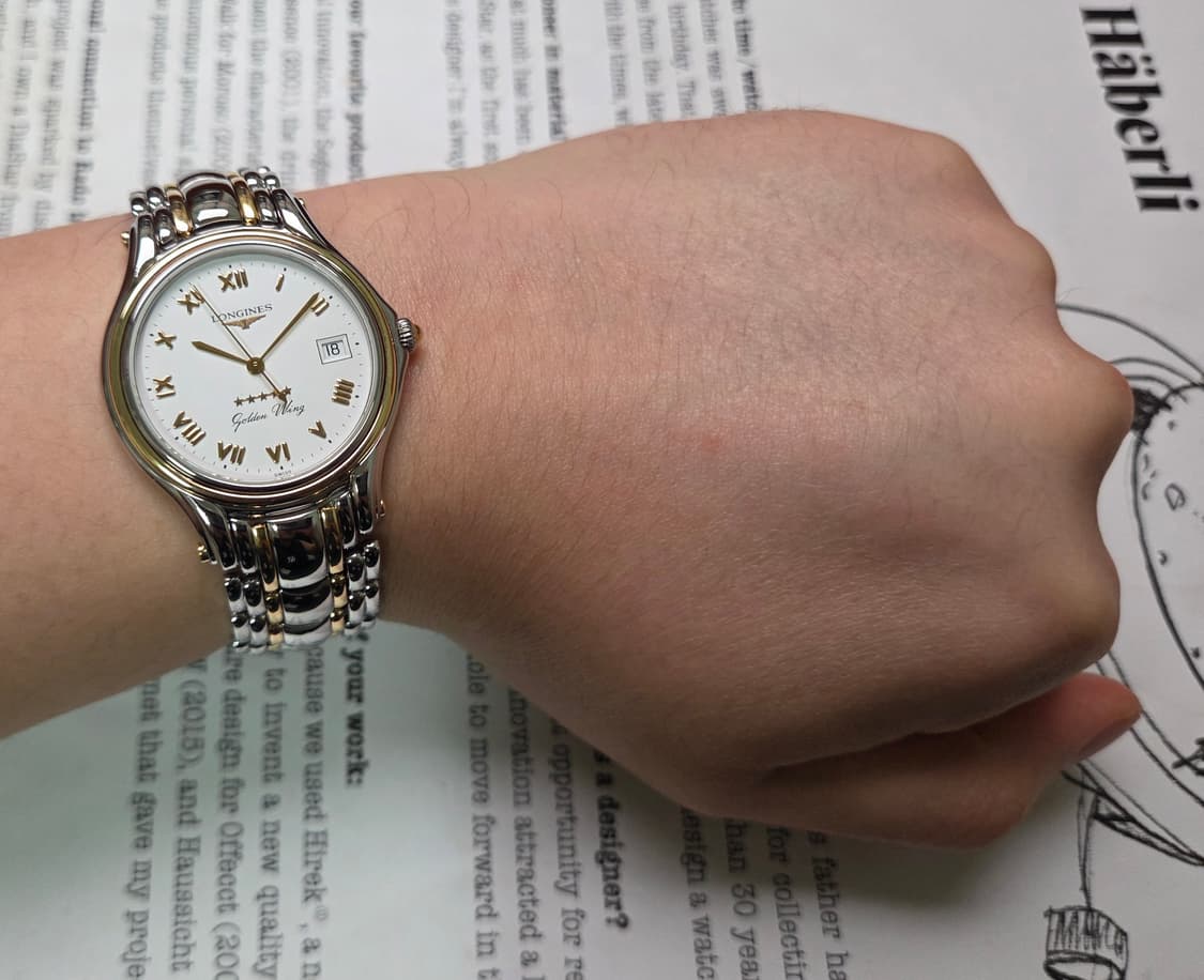 레어] 빈티지 론진 골든윙 파이브스타 화이트로만 골드콤비 브레이슬릿 ve 상품이미지8