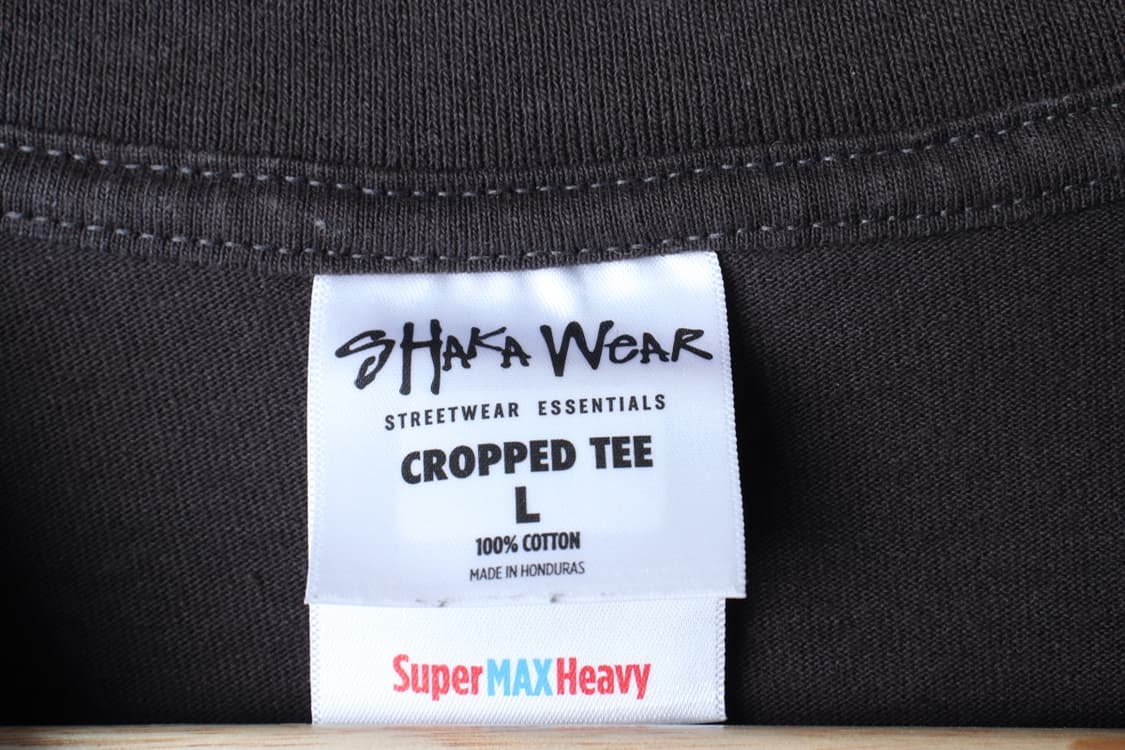 (L-XL) 샤카웨어 반팔 티셔츠 USA 차콜 무지 크롭-H32092 상품이미지5