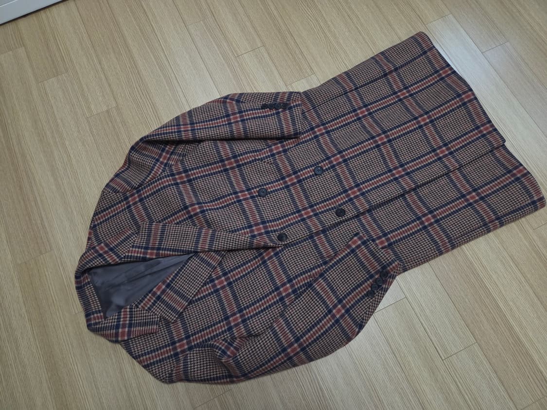 마마가리 앤틱 체크 더블 브레스트 코트 상품이미지8