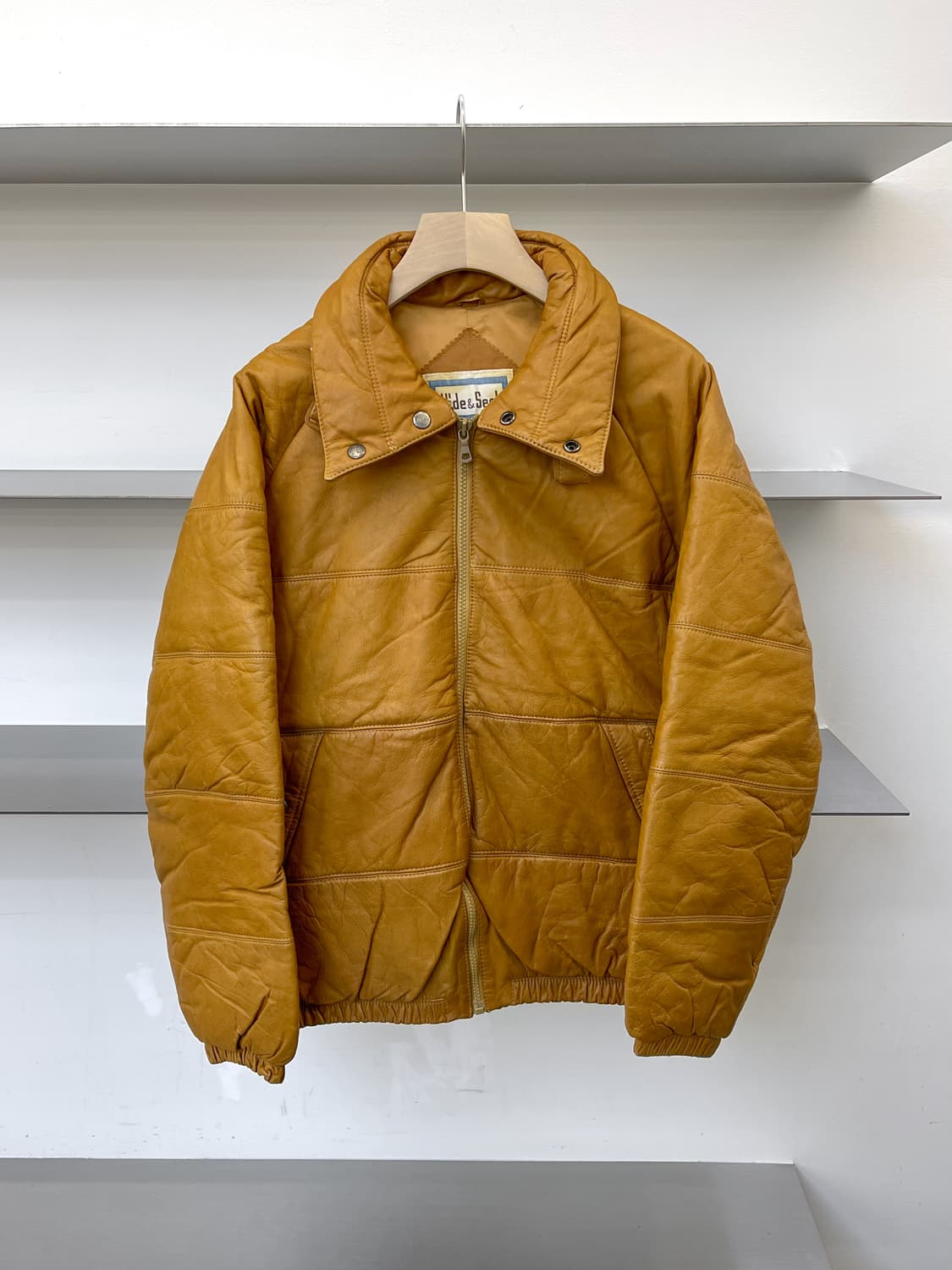  하이드 앤 시크 90s 소 가죽 다운 자켓 상품이미지1